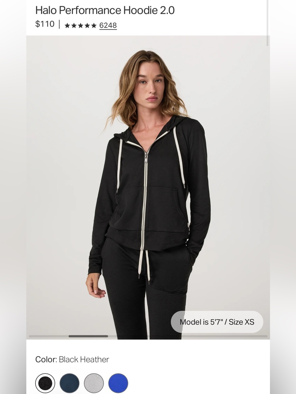 Vuori Performance Halo Hoodie in Black Heather